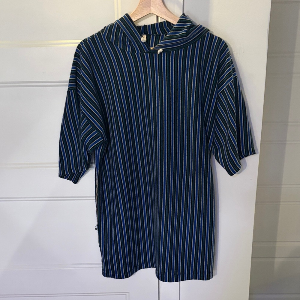 Navy Striped Men's Hoodie
